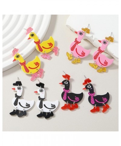 Acrylic Boot Duck Earrings,Colorful Funny Boots Duck Dangle Drop Earrings Cute Cartoon Animal Duck Earrings For Women Girls F...