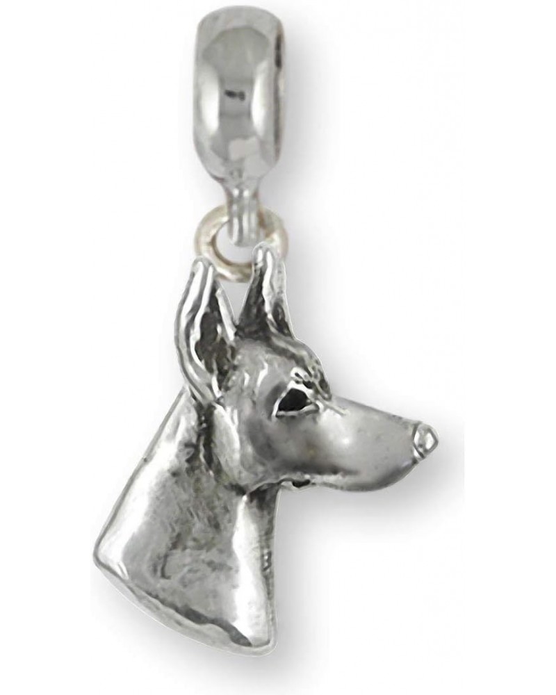 Doberman Pinscher Jewelry Sterling Silver Handmade Doberman Charm Slide This Charm Will Fit A Pandora¨ Slide Bracelet DB5-PNS...