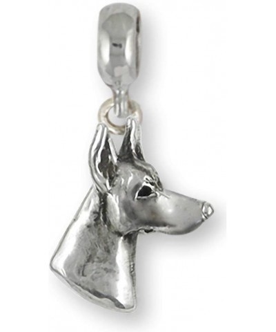 Doberman Pinscher Jewelry Sterling Silver Handmade Doberman Charm Slide This Charm Will Fit A Pandora¨ Slide Bracelet DB5-PNS...