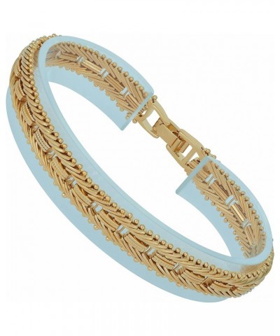 9.5mm Designer Mesh Ladies Bracelet 24k Gold Plated for Women Gold 8 inches $30.80 Bracelets