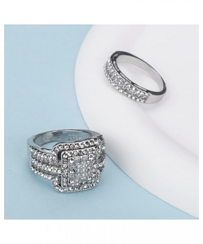 925 Sterling Silver CZ Crystal Finger Rings Set for Women Girls Wedding Bridal Engagement Ring Stackable Ring (Size 6) Style ...