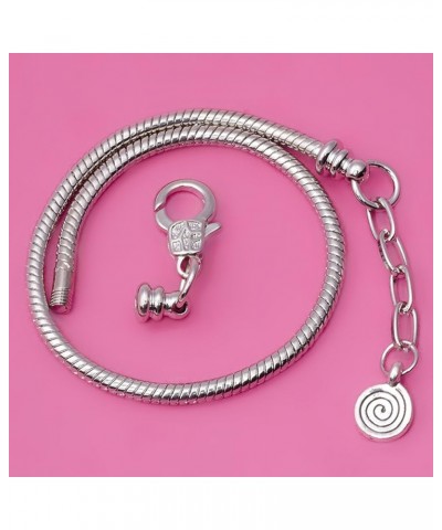 10pcs 9" Lobster Clasp Heart Lock Pendant Snake Chain European Charm Bracelet Silver Tone 21 CM Model 101 Silver $12.31 Brace...