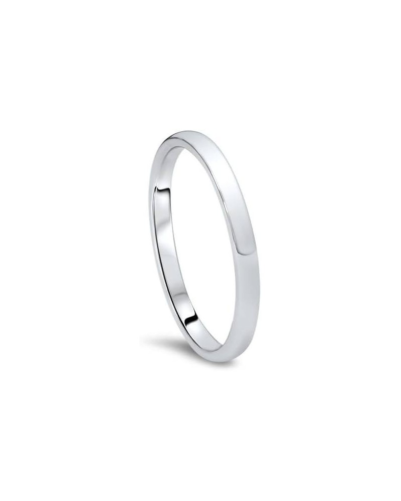 2mm Dome High Polished Wedding Band 10K White Gold $35.95 Bracelets