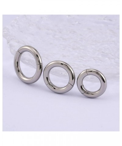 Large Gauge Hinged Hoop 6G 8G 10G 10mm 12mm 14mm 16mm - ASTM F136 Titanium Clicker for Septum, Lobe Stretching, Hypoallergeni...