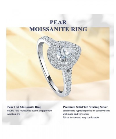 Moissanite Rings for Women 925 Sterling Silver Created Diamond Wedding Ring D Color VVS1 Heart/Pear/Cushion/Round Cut Moissan...