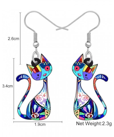 Acrylic Cat Hook Earrings for Women Girls Cute Colorful Cat Hypoallergenic Dangle Drop Earrings Animal Jewelry for Gifts Part...