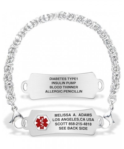 Custom Engraved Medical Alert Bracelets for Women/Men, Stainless Steel Medical Bracelet, Medical ID Bracelet w/Free Engraving...