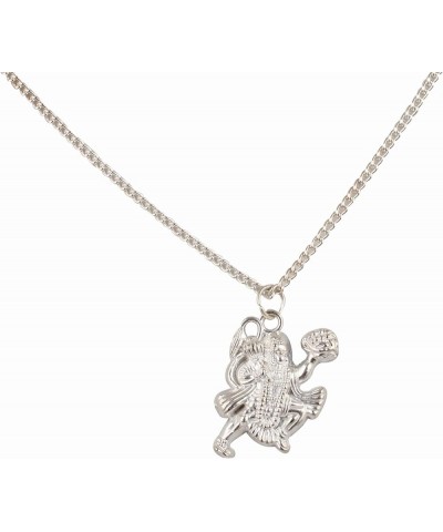 Spiritual Pendant Locket with Chain Necklace For Men And Women Stainless Steel Silver Hanuman ji $7.14 Necklaces