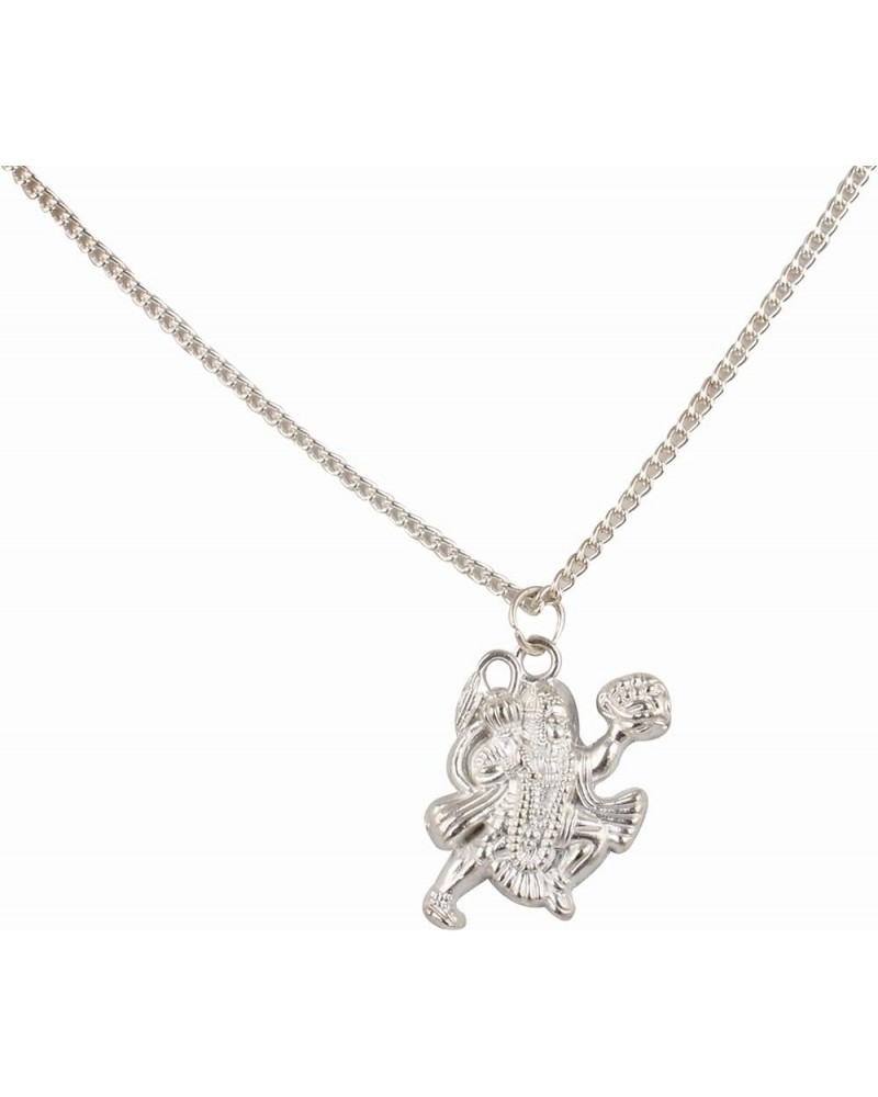 Spiritual Pendant Locket with Chain Necklace For Men And Women Stainless Steel Silver Hanuman ji $7.14 Necklaces