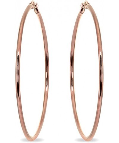 Rose Gold Flash Stainless Steel Round Polished Hoop Earrings for Women Girls (2x25mm-75mm Diameter) 2 1/3-inches, 60mm $8.15 ...