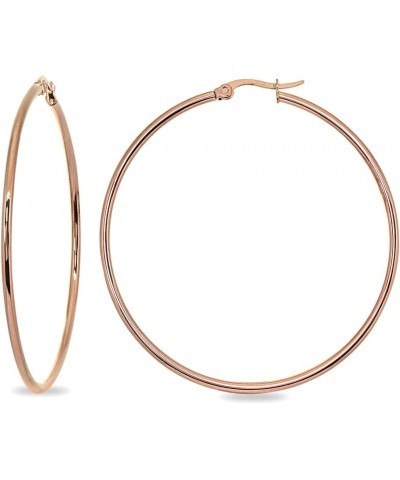 Rose Gold Flash Stainless Steel Round Polished Hoop Earrings for Women Girls (2x25mm-75mm Diameter) 2 1/3-inches, 60mm $8.15 ...