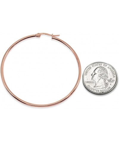 Rose Gold Flash Stainless Steel Round Polished Hoop Earrings for Women Girls (2x25mm-75mm Diameter) 2 1/3-inches, 60mm $8.15 ...