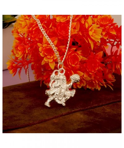 Spiritual Pendant Locket with Chain Necklace For Men And Women Stainless Steel Silver Hanuman ji $7.14 Necklaces