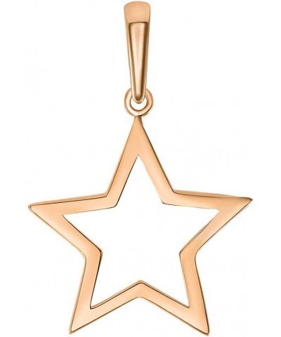 14k Rose Gold Open Star Charm Pendant Necklace 18.0 Inches $55.80 Necklaces