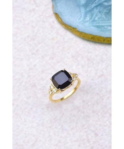 18kt Gold Over 925 Silver Black Onyx Amethyst Women's Engagement Ring Black Onyx $18.80 Rings