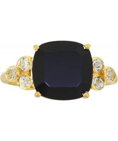 18kt Gold Over 925 Silver Black Onyx Amethyst Women's Engagement Ring Black Onyx $18.80 Rings