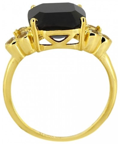 18kt Gold Over 925 Silver Black Onyx Amethyst Women's Engagement Ring Black Onyx $18.80 Rings