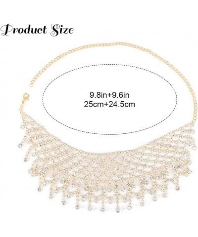 Rhinestone Necklace Crystal Choker Necklaces Prom Necklace Chain Party Neck Jewelry for Women Gold $8.82 Necklaces