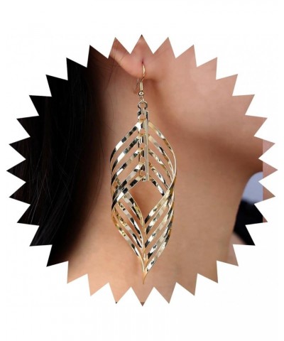 Punk Exaggerated Spiral Hoop Earrings Swirl Leaf Dangle Earrings Geometric Swirl Wave Earrings Abstract Leaf Tassel Earrings ...