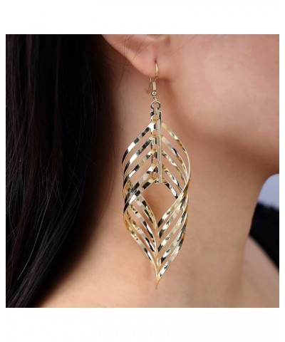 Punk Exaggerated Spiral Hoop Earrings Swirl Leaf Dangle Earrings Geometric Swirl Wave Earrings Abstract Leaf Tassel Earrings ...