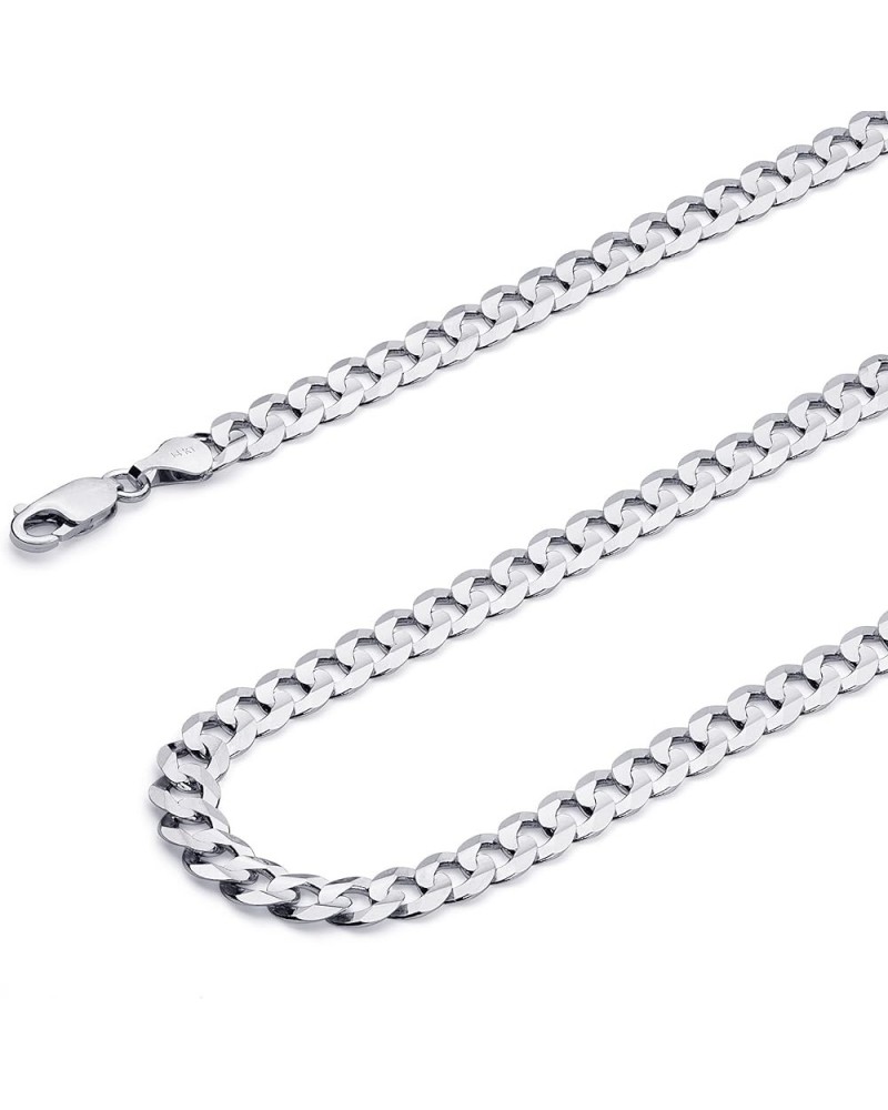 14K Solid Gold Cuban Link Curb Chains (Select Options) 22 Inches White Gold $399.52 Bracelets