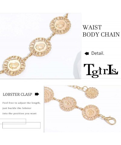 Chain Belt for Women Dress Belts Metal Waist Chain Fashion Body Belly Chain for Jeans Layered Pendant Body Chain B-silver $9....