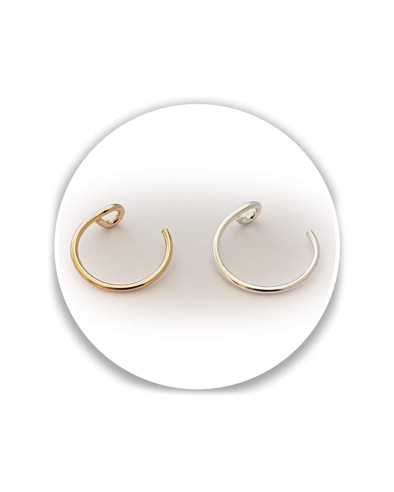 Set of 2 Faux Clip-On Nose Rings 20g - 925 Sterling Silver & 14k Gold Filled - No Piercing Needed Nose Ring $8.39 Body Jewelry