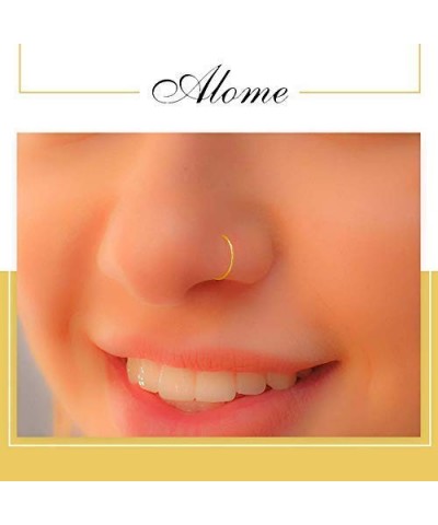 Set of 2 Faux Clip-On Nose Rings 20g - 925 Sterling Silver & 14k Gold Filled - No Piercing Needed Nose Ring $8.39 Body Jewelry