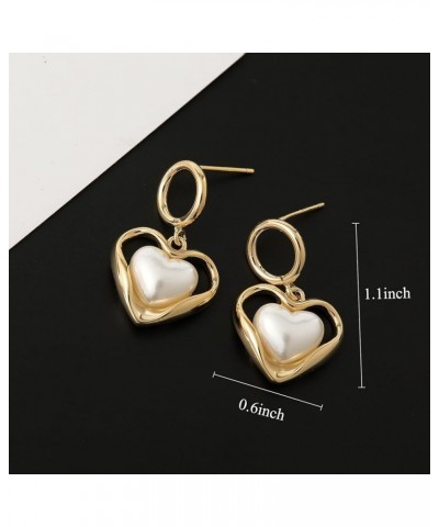 Gold Heart Stud Earrings for Women Girls, Dangle Earrings Drop Gift for Her 217-Gold Heart $10.25 Earrings