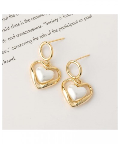 Gold Heart Stud Earrings for Women Girls, Dangle Earrings Drop Gift for Her 217-Gold Heart $10.25 Earrings