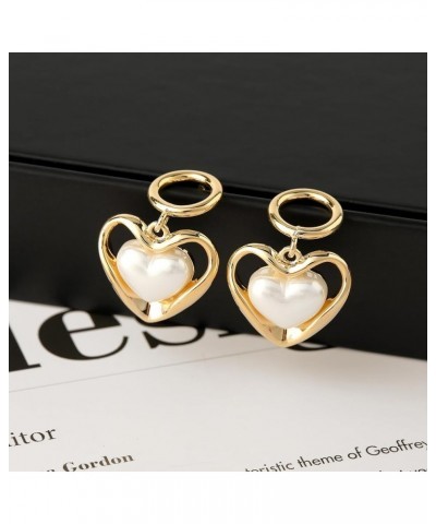 Gold Heart Stud Earrings for Women Girls, Dangle Earrings Drop Gift for Her 217-Gold Heart $10.25 Earrings