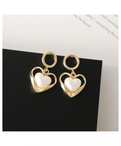 Gold Heart Stud Earrings for Women Girls, Dangle Earrings Drop Gift for Her 217-Gold Heart $10.25 Earrings