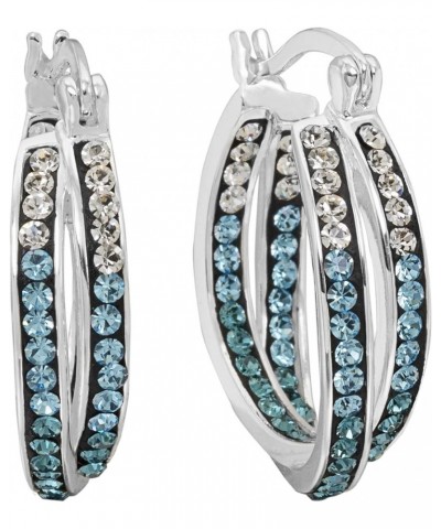 Crystal Jewelry for Women Inside Out Oval Hoop Earrings, Silver Plated, 1.2 Double Twist Ombre $9.85 Earrings