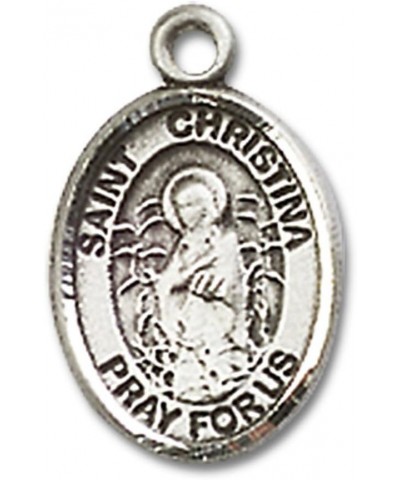 St. Christina The Astonishing Hand-Crafted Oval Medal Pendant in Sterling Silver 1/2 x 1/4 inch $41.27 Necklaces