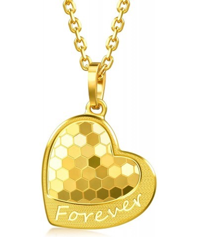 999.9 24K Gold Price-by-Weight 2.24g Gold Dazzling Mirror Gold Heart Pendant for Women 93170P | [Not Include the Necklace] $1...