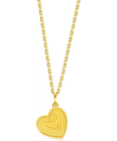 999.9 24K Gold Price-by-Weight 2.24g Gold Dazzling Mirror Gold Heart Pendant for Women 93170P | [Not Include the Necklace] $1...