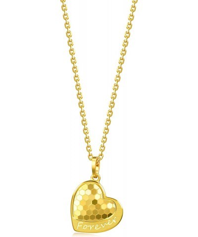 999.9 24K Gold Price-by-Weight 2.24g Gold Dazzling Mirror Gold Heart Pendant for Women 93170P | [Not Include the Necklace] $1...