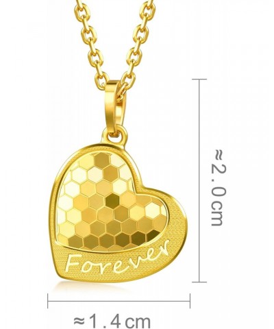 999.9 24K Gold Price-by-Weight 2.24g Gold Dazzling Mirror Gold Heart Pendant for Women 93170P | [Not Include the Necklace] $1...