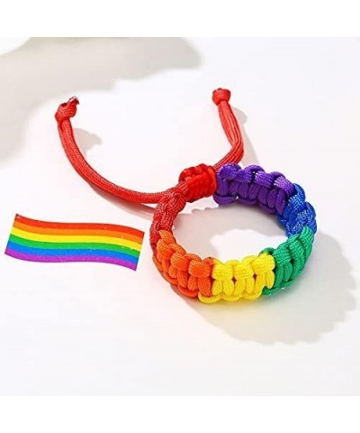 9pcs Rainbow LGBT Bracelet Anklet Adjustable Pride Braided Woven Bracelet for Gay & Lesbian Friendship String Bracelet Gifts ...