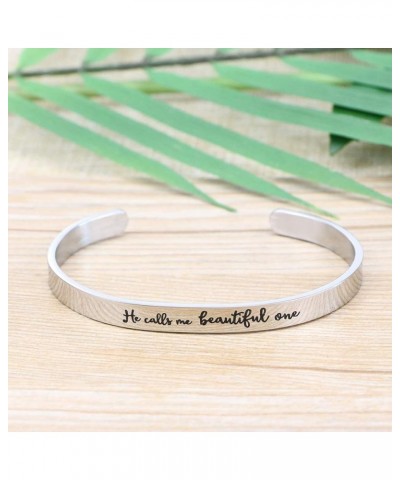 ????????? ????????? for ????? Inspirational Religious Gifts for Her Bible Verse Bapstism Jewelry Cuff Bangle He calls me beau...