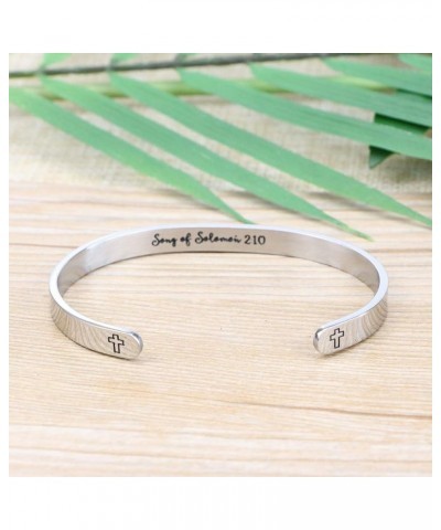 ????????? ????????? for ????? Inspirational Religious Gifts for Her Bible Verse Bapstism Jewelry Cuff Bangle He calls me beau...