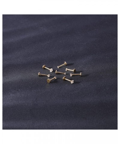 20G 18G 16G 6mm Threadless Push in Nose Stud Rings for Women Men Stainless Steel Nose Studs Nostril Piercing Jewelry CZ Nose ...