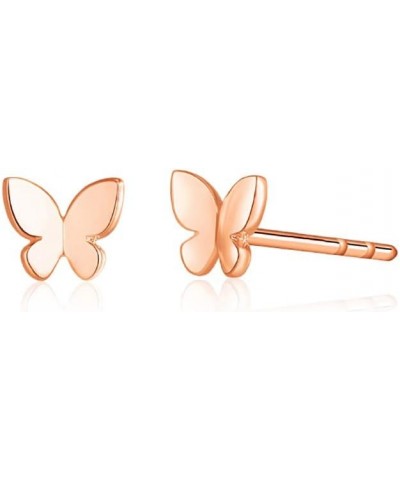 Butterfly Earrings Sterling Silver Tiny Butterfly Stud Earrings for Women Gold Minimalist Earrings Dainty Hypoallergenic Earr...