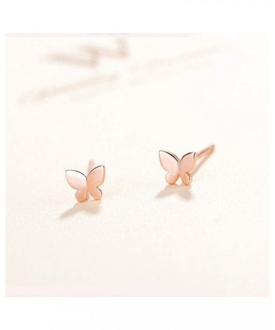 Butterfly Earrings Sterling Silver Tiny Butterfly Stud Earrings for Women Gold Minimalist Earrings Dainty Hypoallergenic Earr...