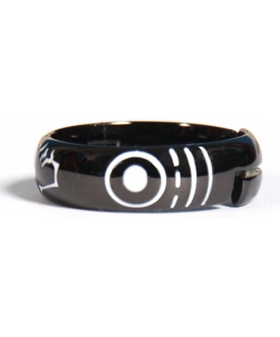 Engraved Ring for Men Women Open Band Adjustable Jewelry Accessory Black Band $9.49 Rings