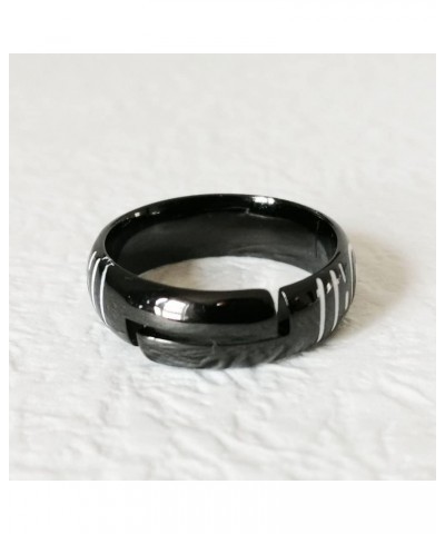 Engraved Ring for Men Women Open Band Adjustable Jewelry Accessory Black Band $9.49 Rings