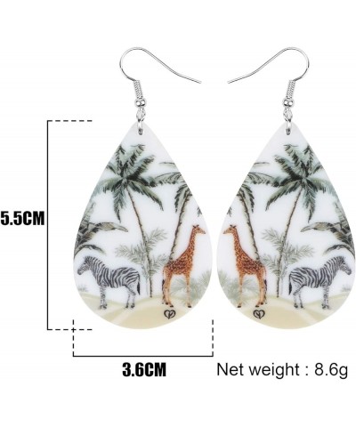 Acrylic Teardrop Zebra Earrings Horse Dangle Drop Charm Jewelry For Women Girls Nice Gift White $7.83 Earrings