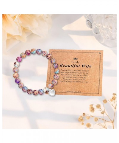 Healing Beaded Bracelet for Women Natural Crystals Stone Bracelets with Encouragement Cards and Present Box Inspirational Gif...