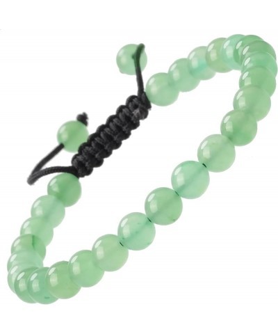 Natural Healing Power Gemstone Crystal Beads Unisex Adjustable Macrame Bracelets Green Aventurine 6mm $14.45 Bracelets