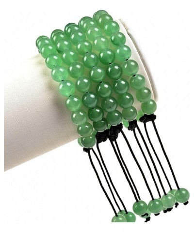 Natural Healing Power Gemstone Crystal Beads Unisex Adjustable Macrame Bracelets Green Aventurine 6mm $14.45 Bracelets